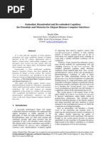 Rachel Zahn - Embodied, Disembodied and Re-Embodied Cognition