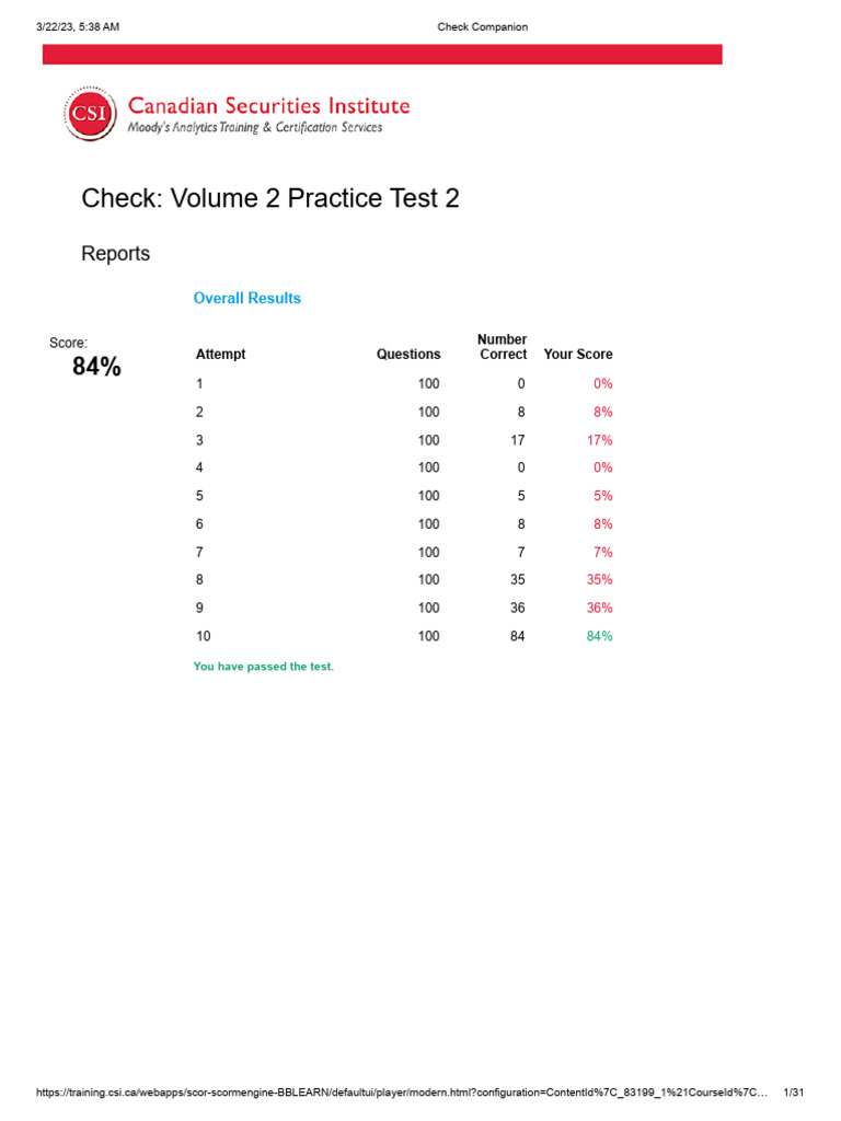 CSC Check Volume 2 Practice Test 2 PDF | PDF | Financial Risk | Investing