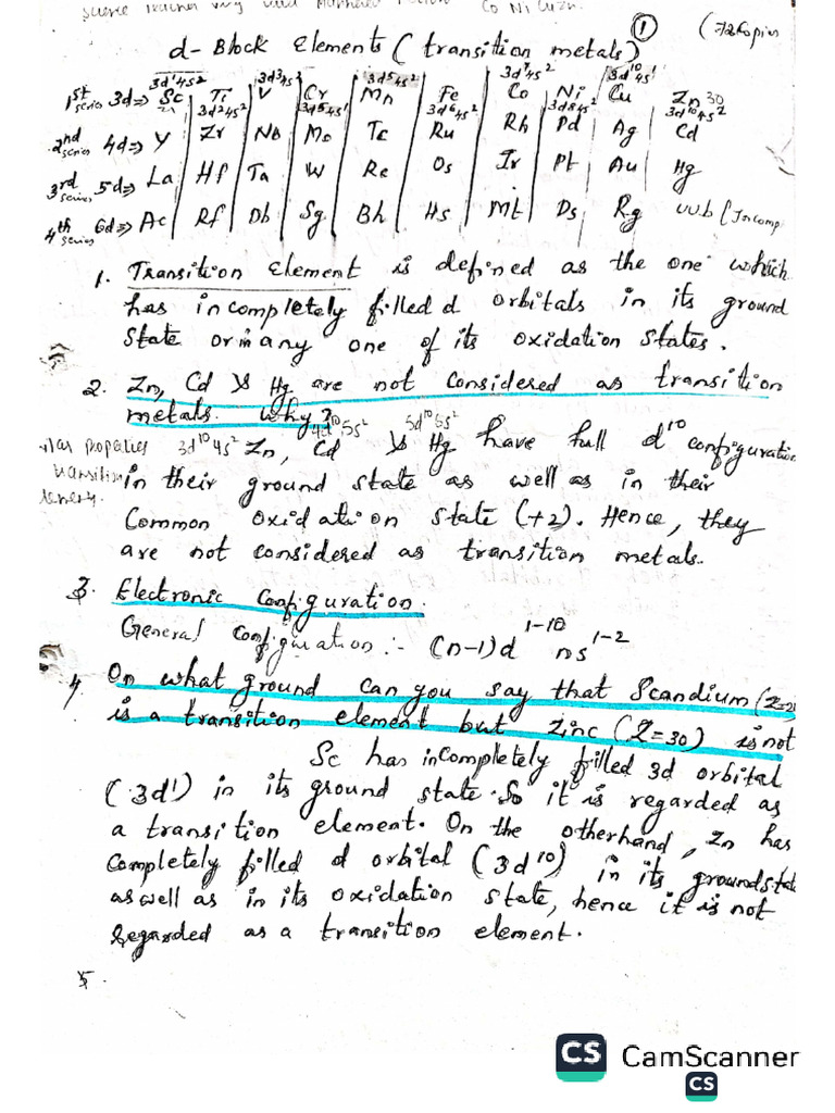 D and F Block Elements | PDF