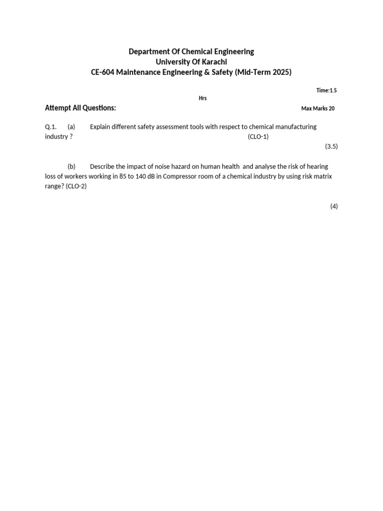 Paper Mid Saftey Engr | PDF