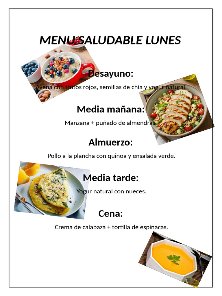 Menu Saludable Biologia | PDF