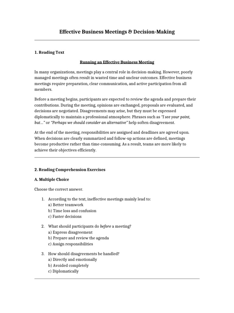 Lesson6 Business English S5 B2 | PDF | Decision Making | Linguistics