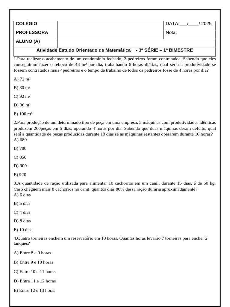 3 Série - Estudo Orientado | PDF