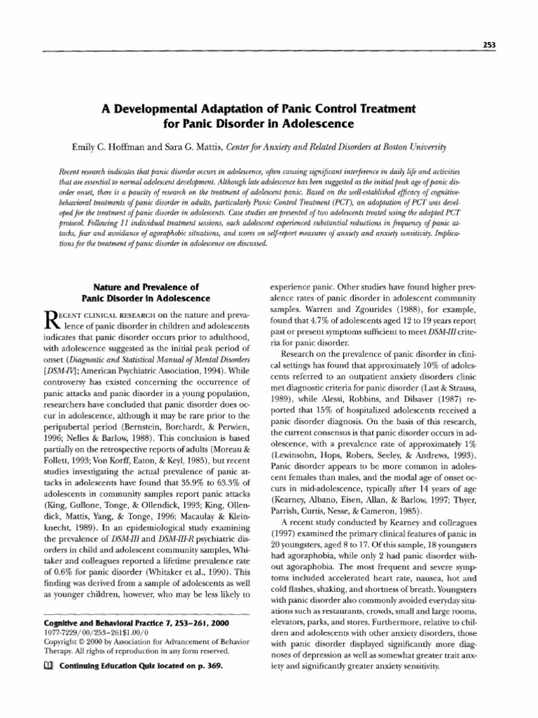 Panic Disorder | PDF | Panic Disorder | Agoraphobia