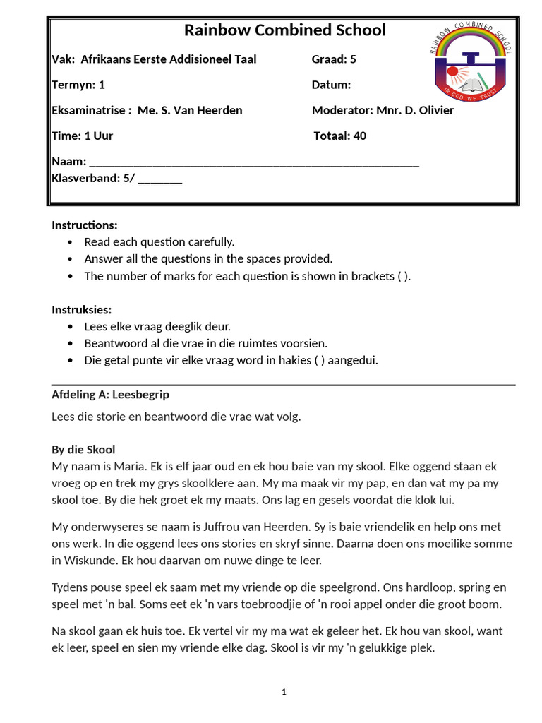 Afr. Gr5.T1.Test | PDF