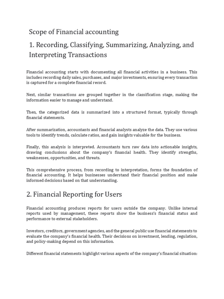 Scope 0 Objective of FA | PDF | Financial Accounting | Expense