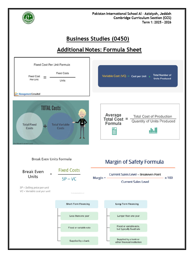 Business Studies - Additional Notes On Section 5 Finance | PDF | Equity ...