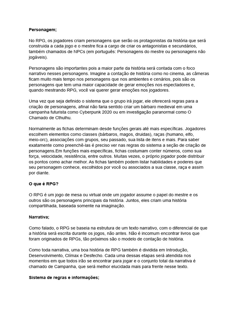 Livro Básico de RPG - 1 | PDF | Jogos de RPG
