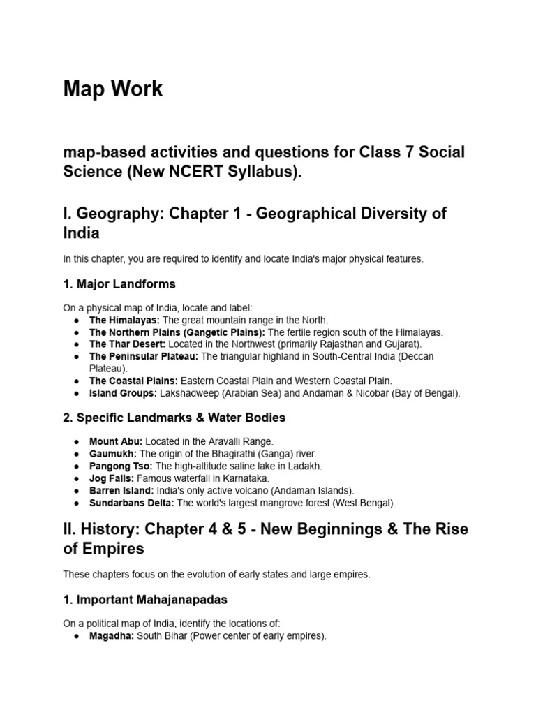 E7 - Map Based Questions | PDF | Earth Sciences | Physical Geography