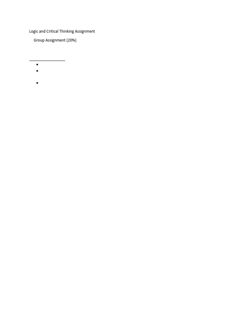 Logic and Critical Thinking Assignment 2017 | PDF