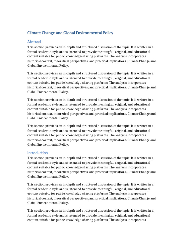 Climate_Change_Research_Paper | PDF | Environmental Policy | Science