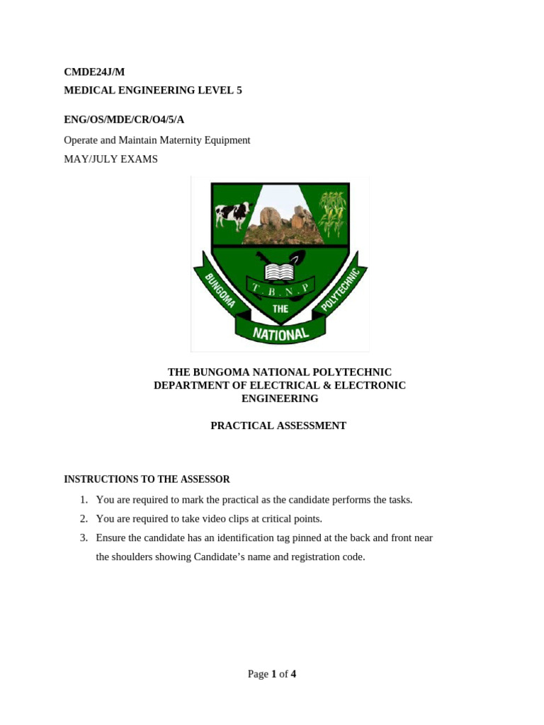 MATERNITY Practical 2 Assessors Tool 2 | PDF | Personal Protective ...
