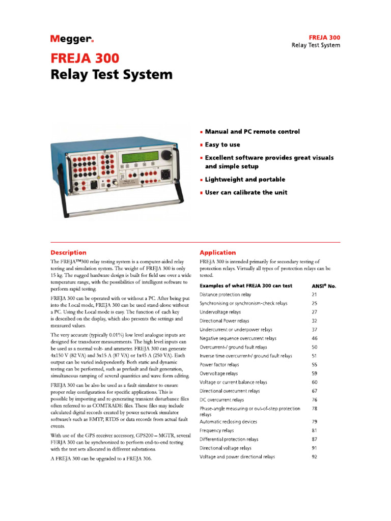 Protection Relay Testing Freja 300 1755332454 | PDF