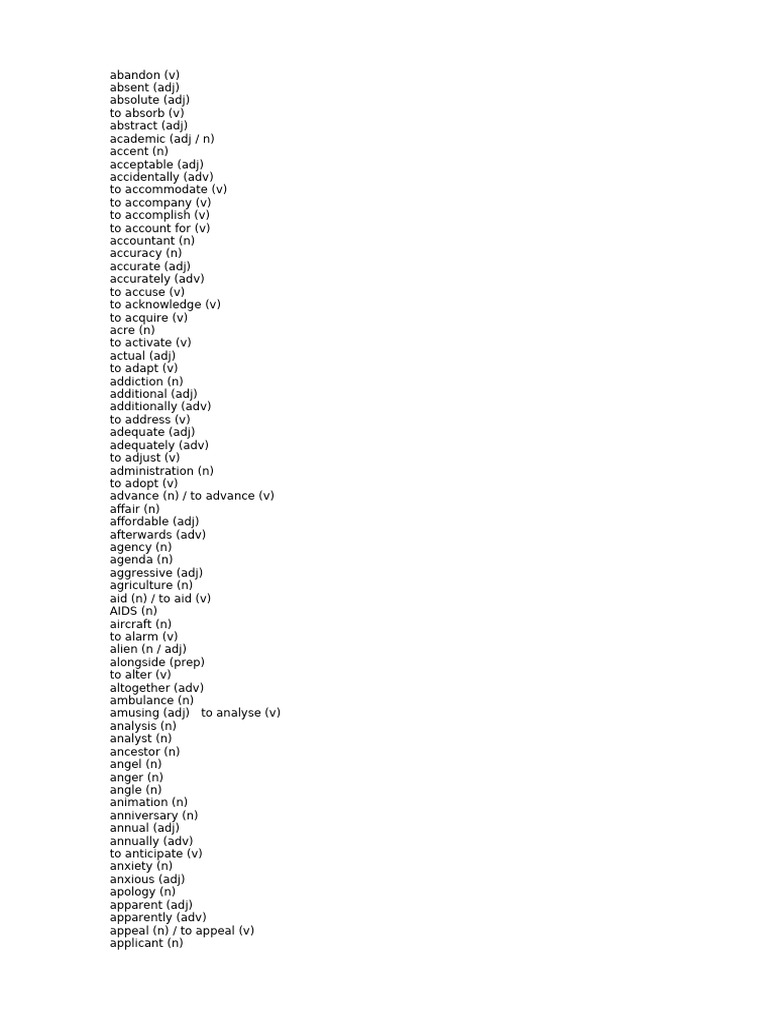 Vocabulary b2 | PDF