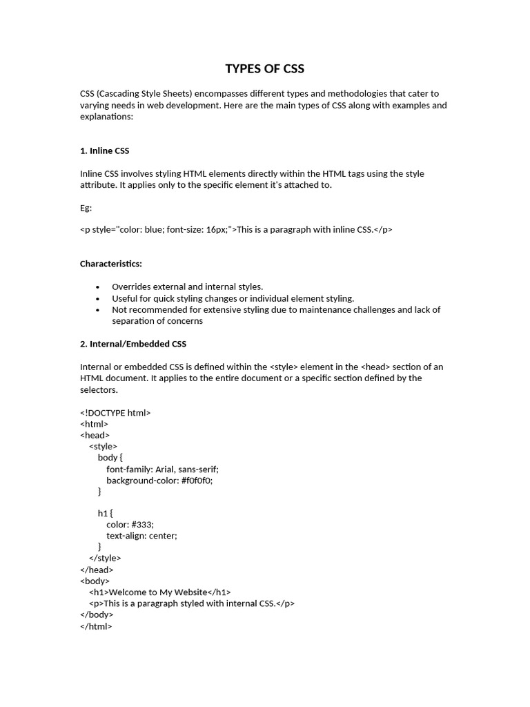 02 Types Css Notes | PDF