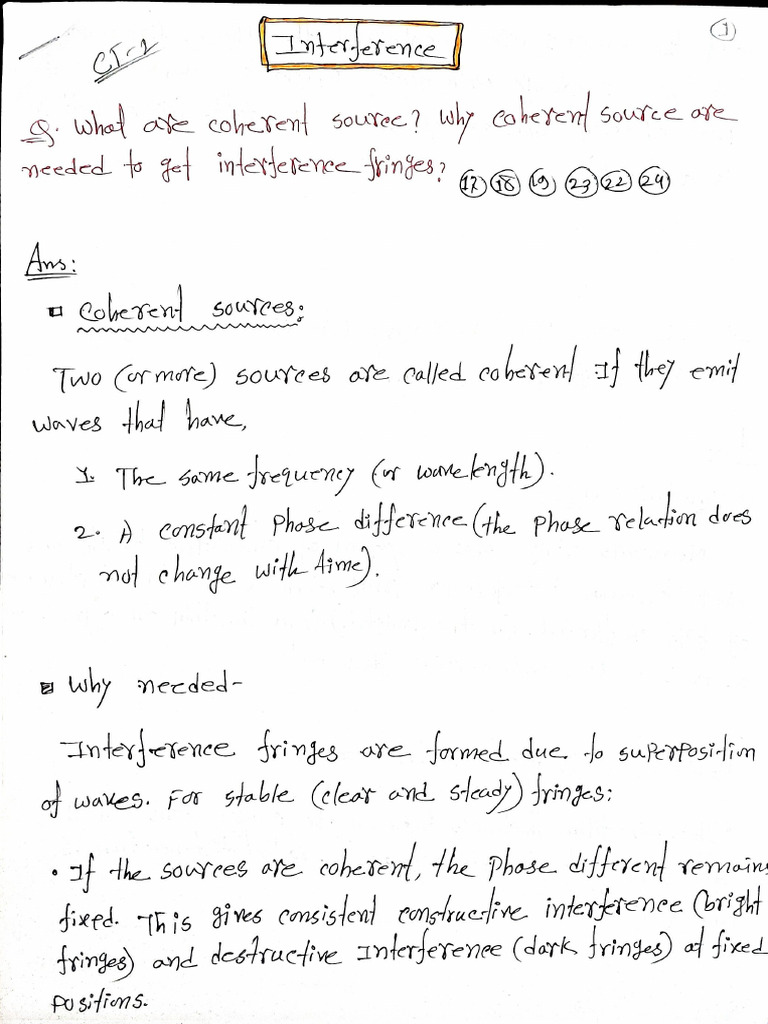 Interference Note | PDF