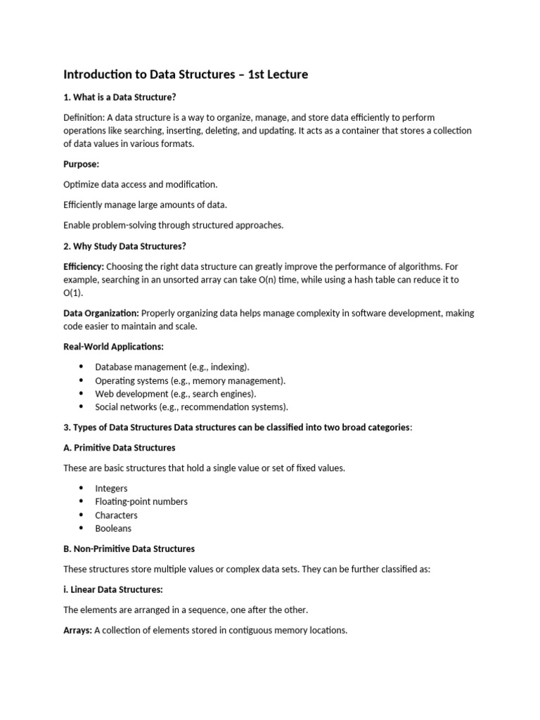 Introduction To Data Structures | PDF | Time Complexity | Queue ...