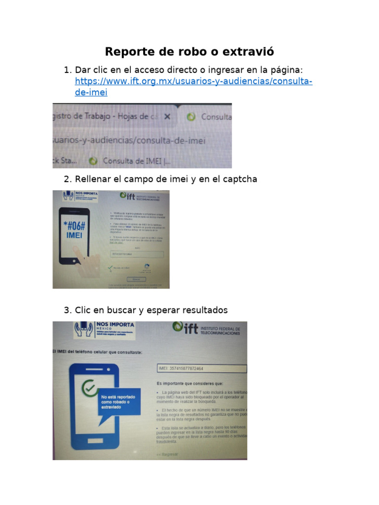 Reporte de Robo o Extravió | PDF