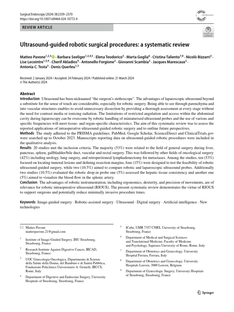2 A Review of Ultrasound Guided Robotic Surgical Procedures-12 | PDF ...