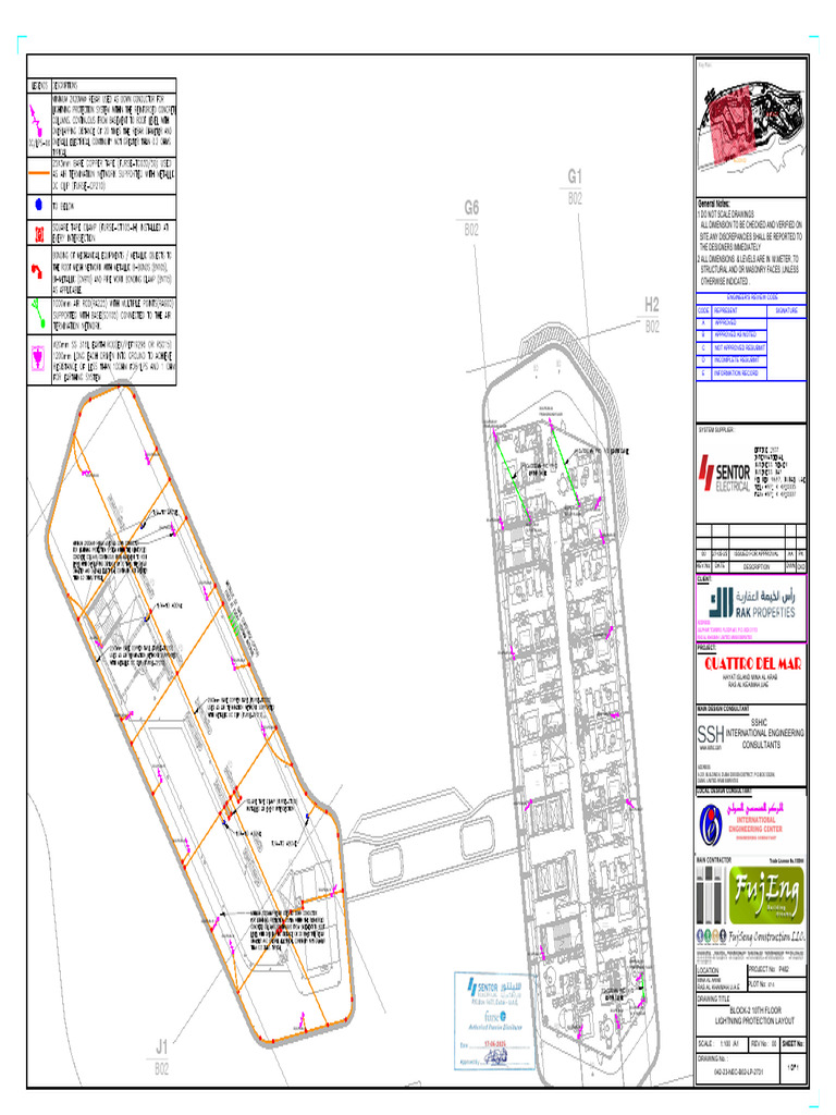 042-23-Nec-B02-Lp-2731 - Block-2 10TH Floor Lightning Protection Layout ...