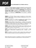 Contrato de Arrendamiento de Un Lote de Terreno
