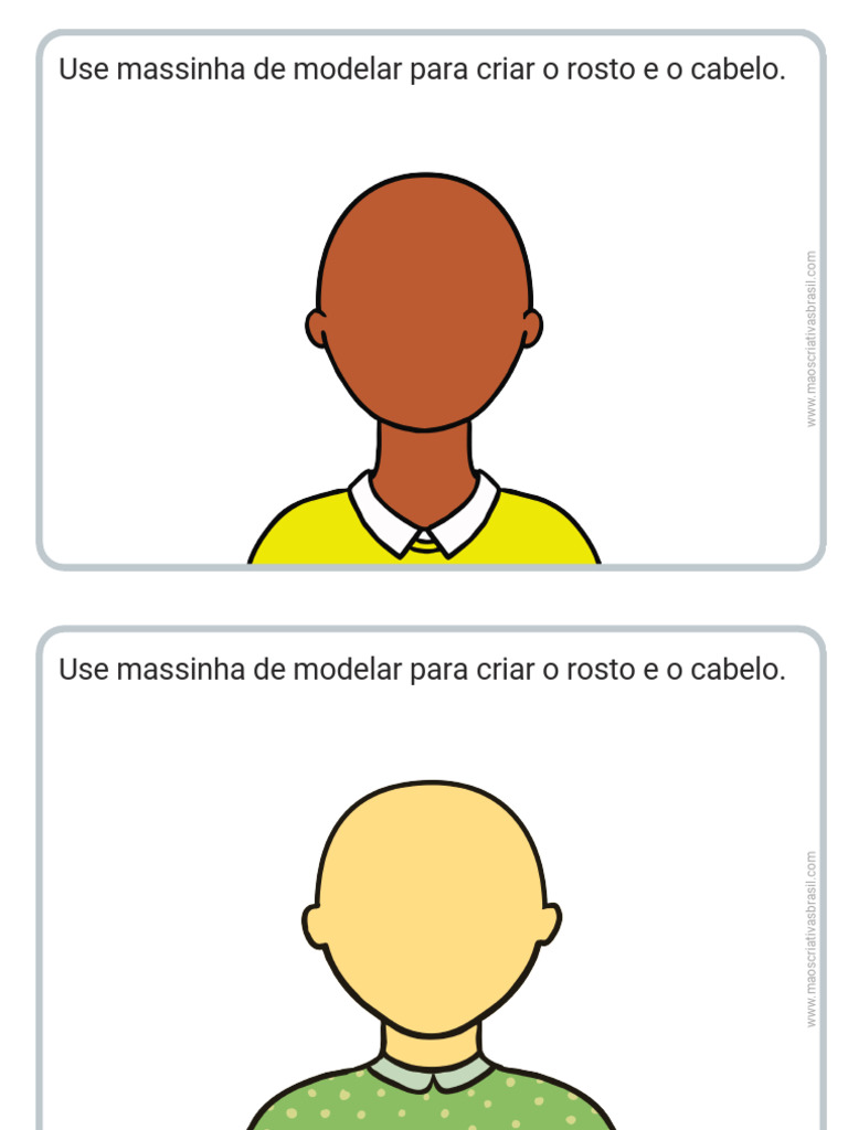 Pranchas para Modelar Rostos Com Massinha | PDF
