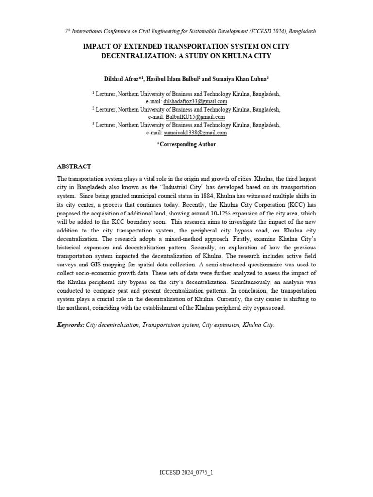 Impact of Extended Transportation System On City | PDF | City ...