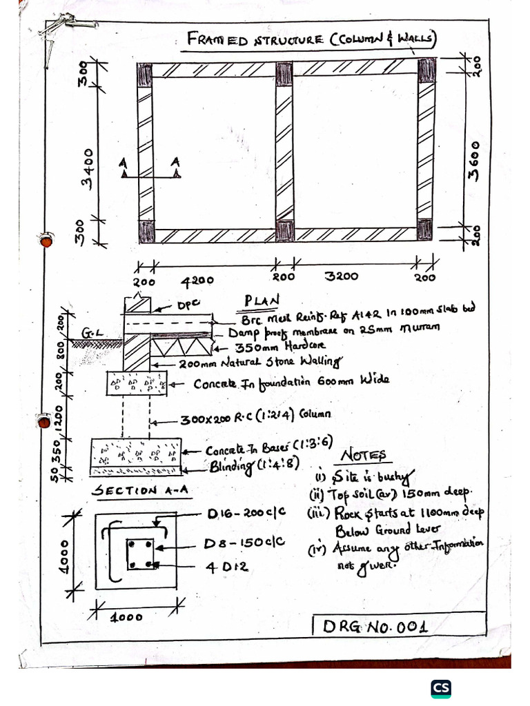 Framed Structure Columns and Walls | PDF