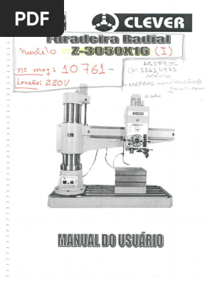 Manual Furadeira Radial Z-3050X16 | PDF