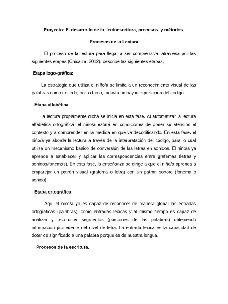 Procesos de La Lectura y Escritura | PDF | Escritura | Sílaba