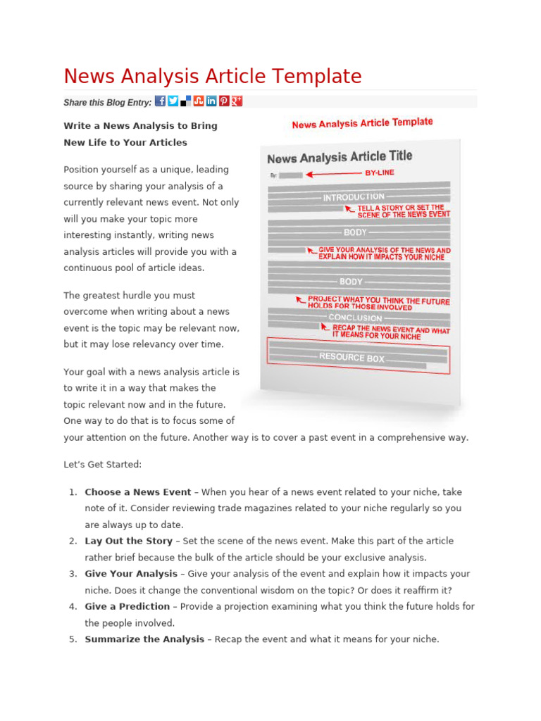News Analysis Article Template | PDF | News | Human Communication
