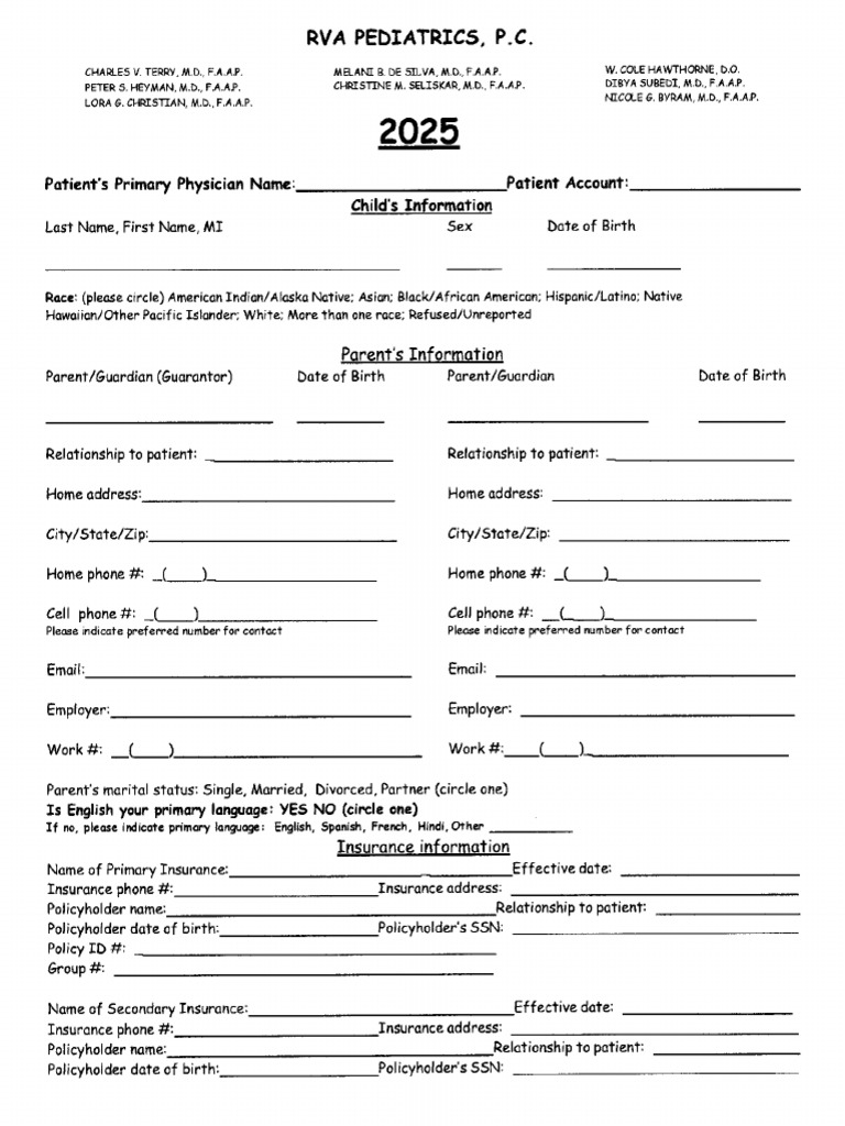 2025 New Patient Reg Packet | PDF