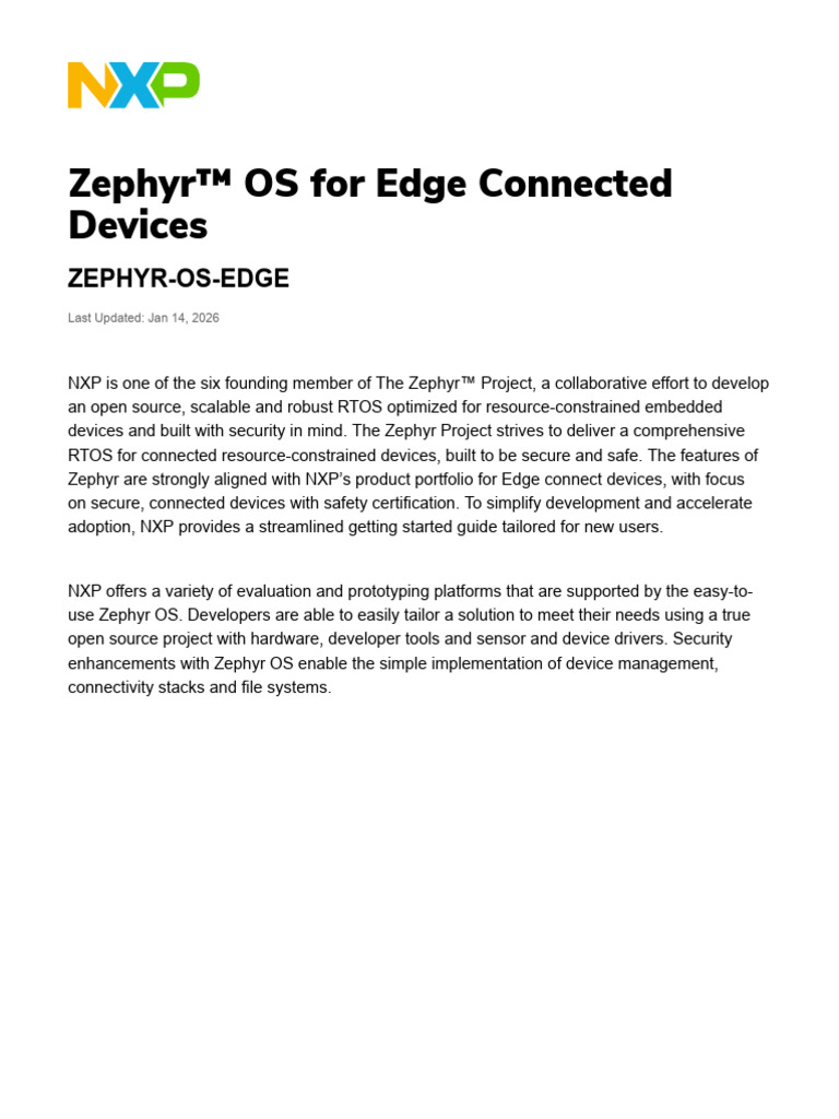Zephyr Os Edge | PDF