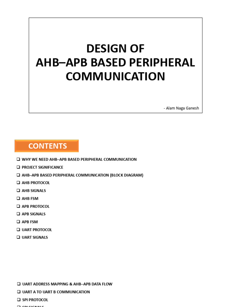 Design of Ahb-Apb Based Peripheral Communication | PDF | Input/Output ...