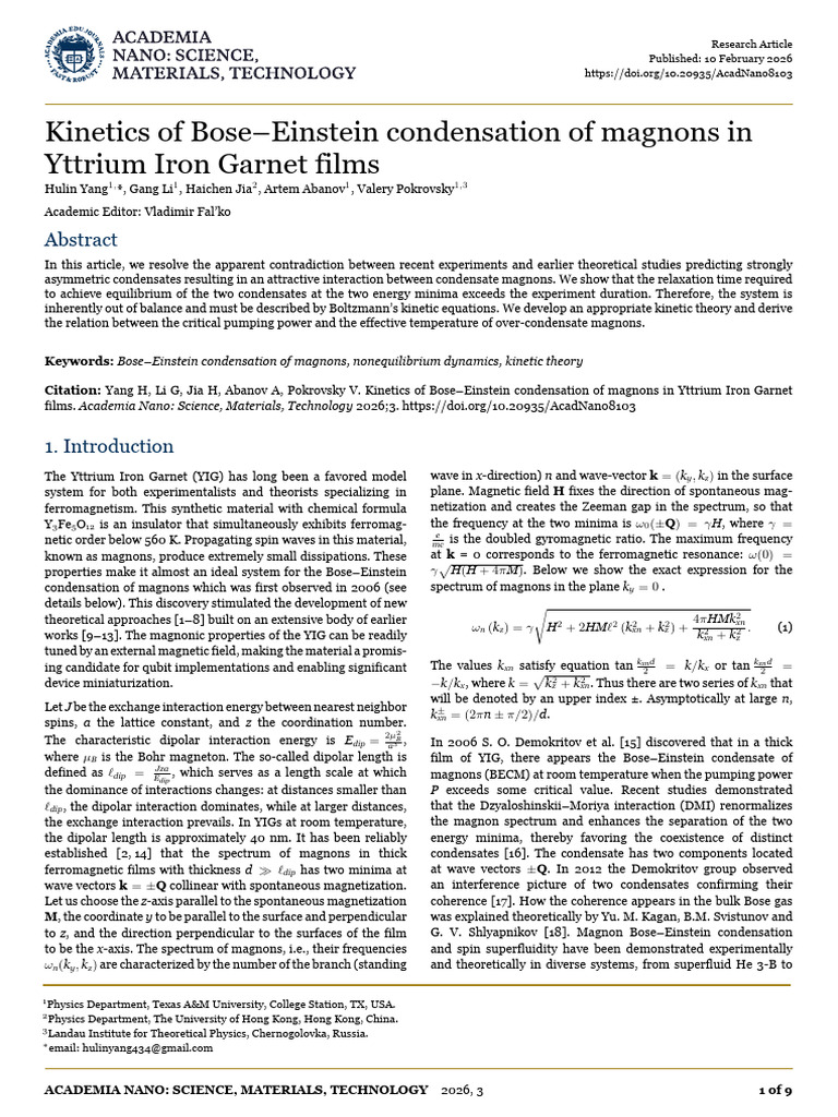 Kinetics of Bose Einstein Condensation o | PDF | Relaxation (Nmr) | Non ...