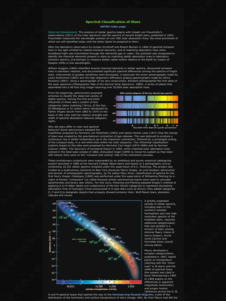 2023 - Spectral Classification of Stars | PDF | Stars | Spectroscopy