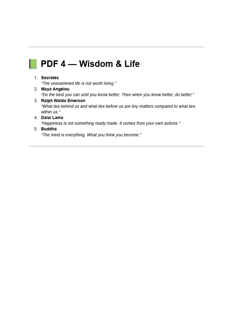 PDF 4 - Wisdom & Life | PDF