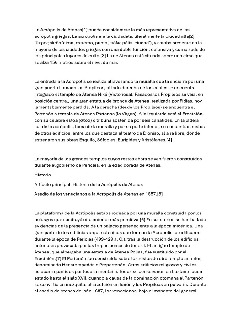 La Acrópolis de Atenas | PDF
