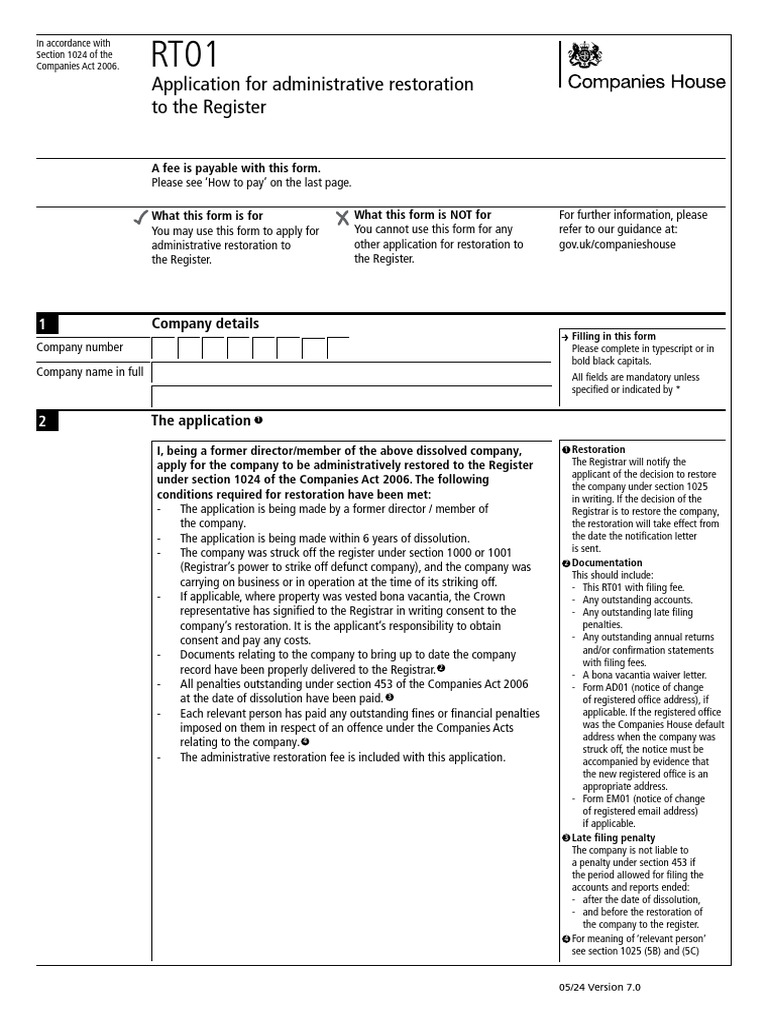Application For Restoration of Dissolved Company | PDF | Justice ...