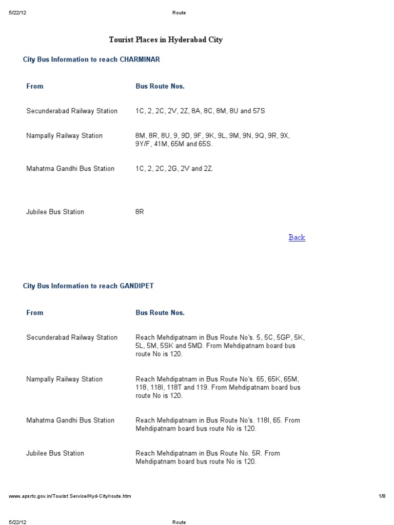 Aps RTC Bus Routes | PDF | Passenger Rail Transport | Public Transport