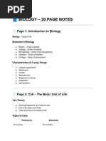 NDA Biology Notes & PYQs Overview | PDF | Biology | Cell (Biology)