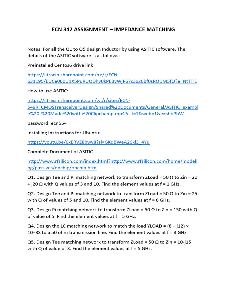 ASSIGNMENT - Impedance Matching | PDF
