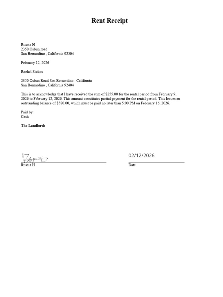 Rent Receipt | PDF