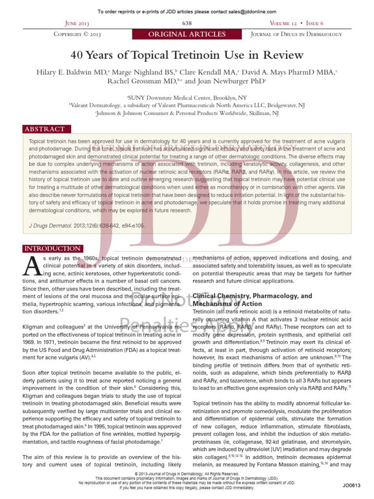 40 Years Os Topical Tretinoin Use in Review | PDF | Topical Medication ...