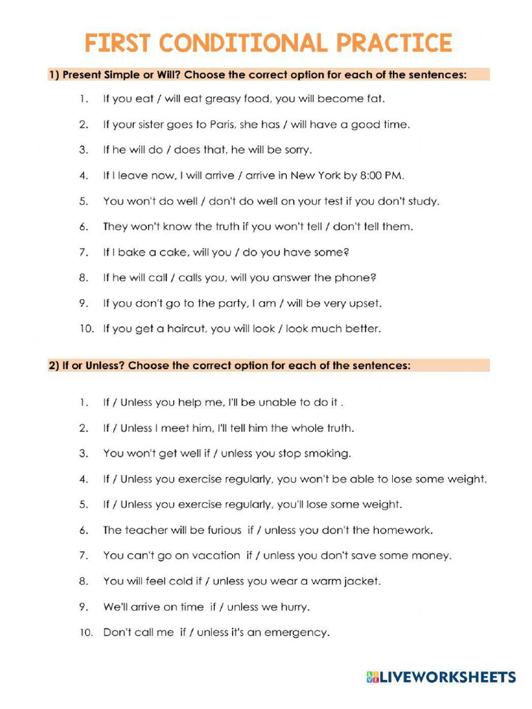 First Conditional Practice | PDF