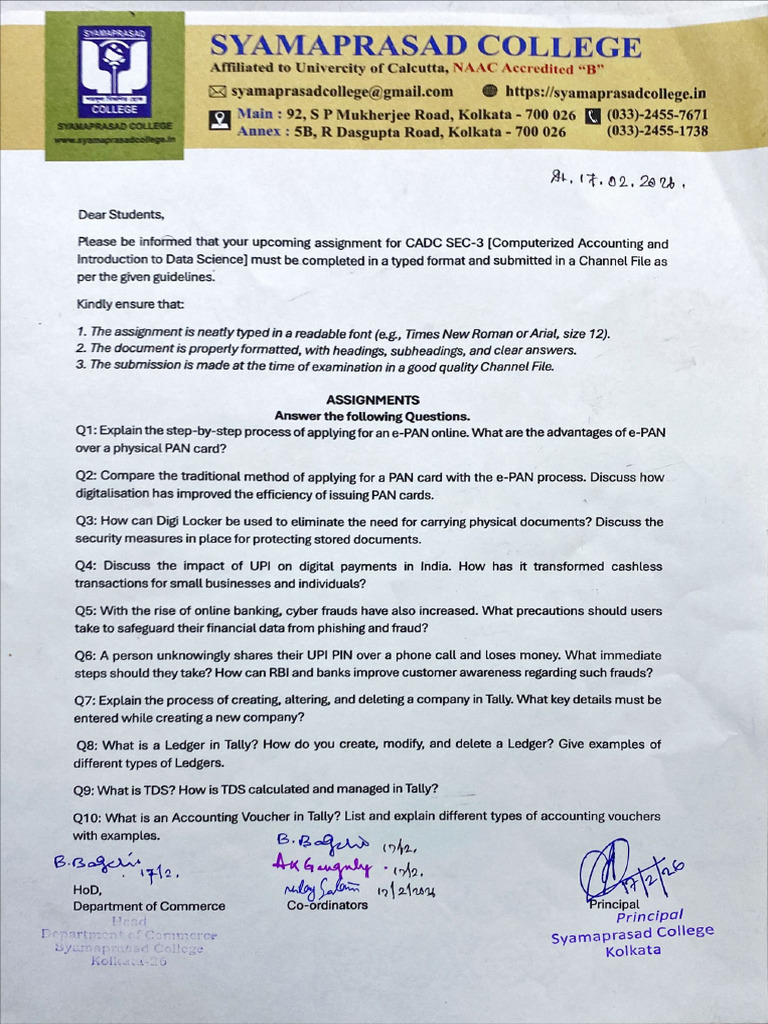 B. Com. Sem III (CCF) CADC SEC 3 Practical Assignment | PDF