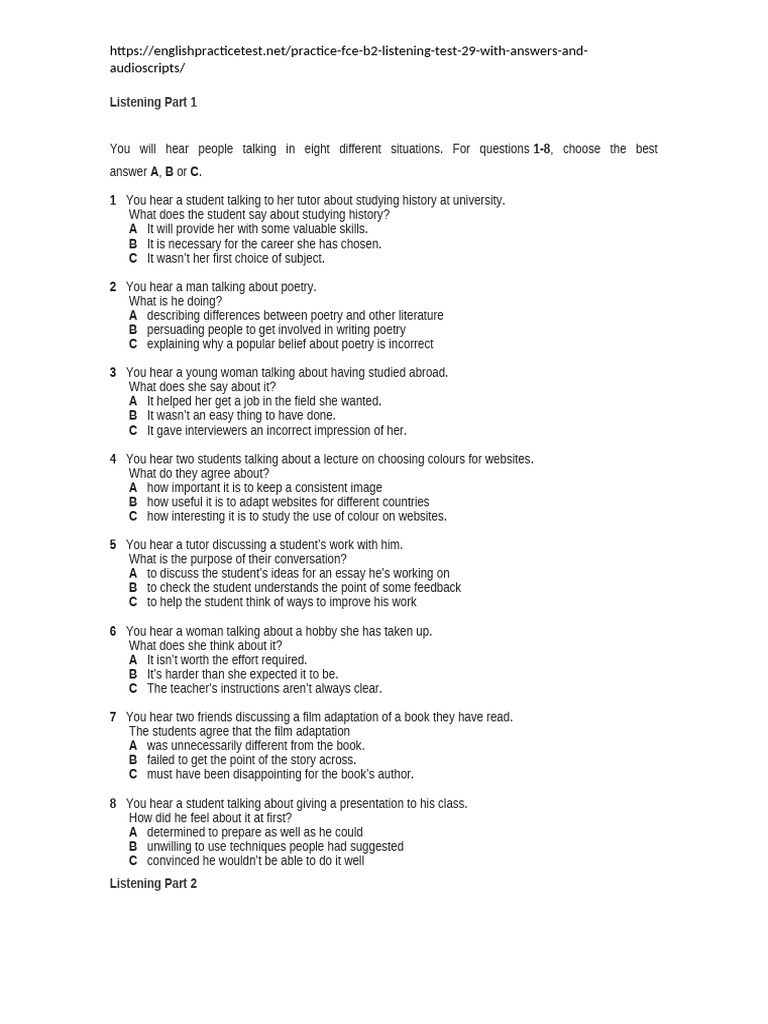 Listening 29 | PDF | Human Communication | Communication