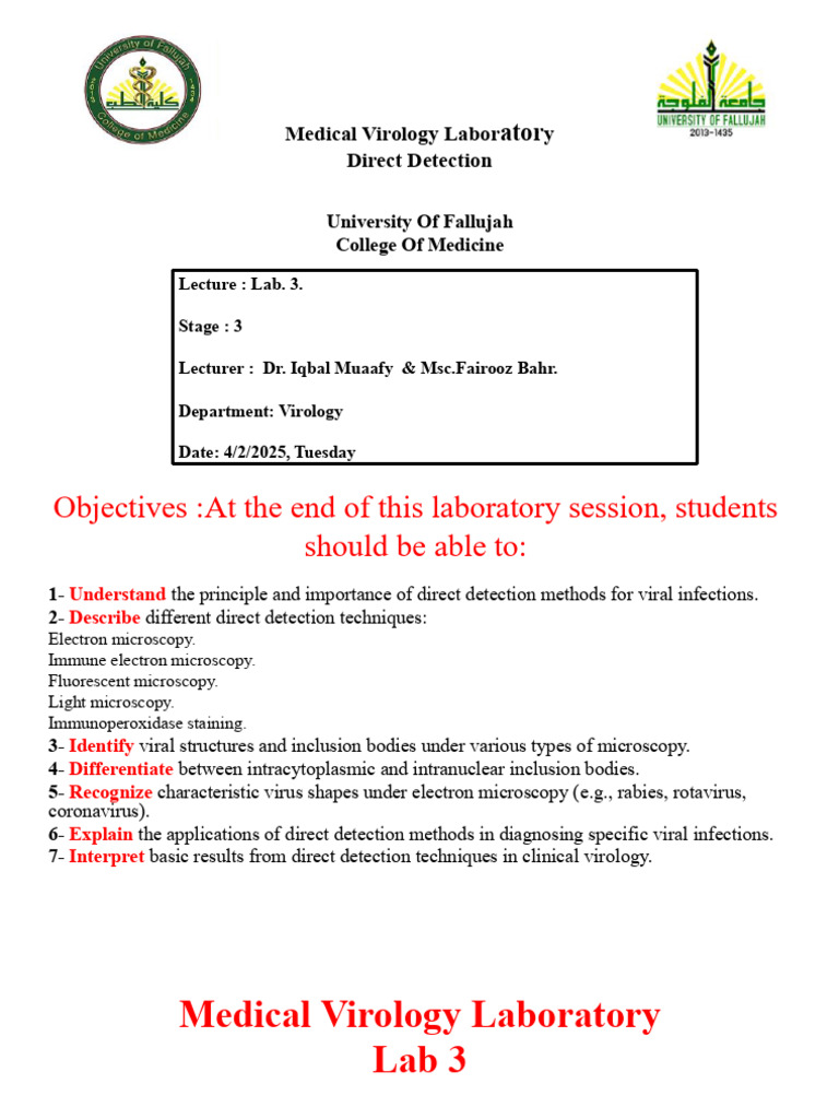 Practical Virology Lab 3 - 2025 | PDF | Virology | Virus