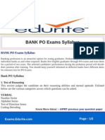 BANK PO Exams Syllabus