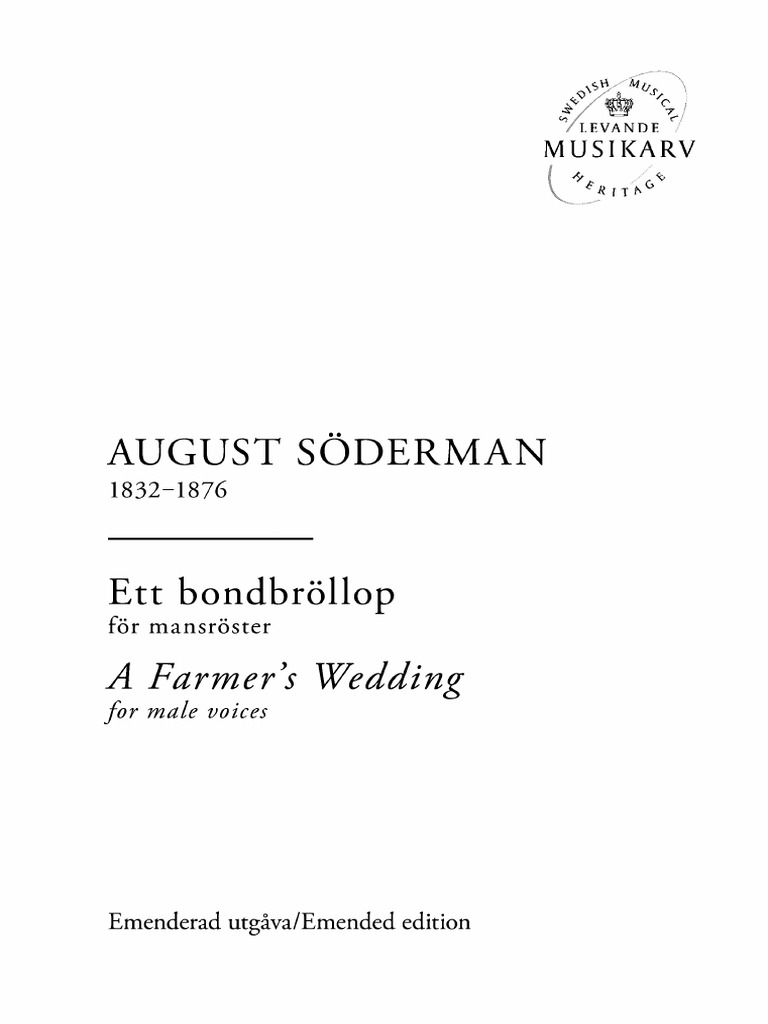 Soderman - August Ett - Bondbrollop (Score) (SMH Ed) (SMH M1589) 2 | PDF